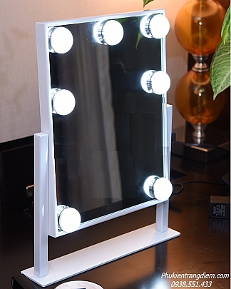 [Cao 36cm - 7 LED] Gương Trang Điểm Đèn LED Cảm Ứng Để Bàn