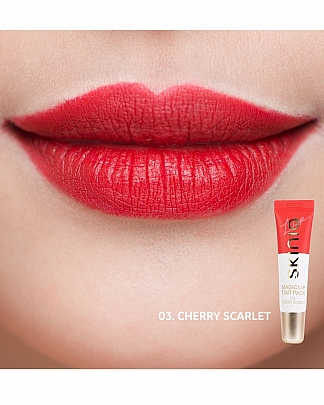 Son Môi Lì Bền Màu, Lâu Trôi, Chống Nước SKINIA Magic Lip Tint 10g - Cherry Scarlet 03