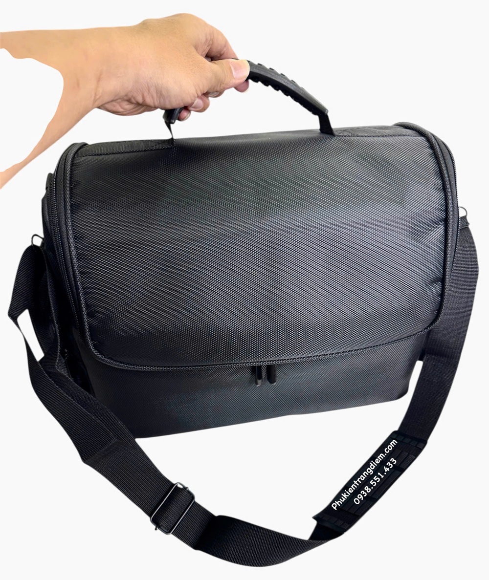 cốp đựng đồ mỹ phẩm trang điểm nhỏ gọn nhiều ngăn có dây đeo kèm túi pvc trong suốt