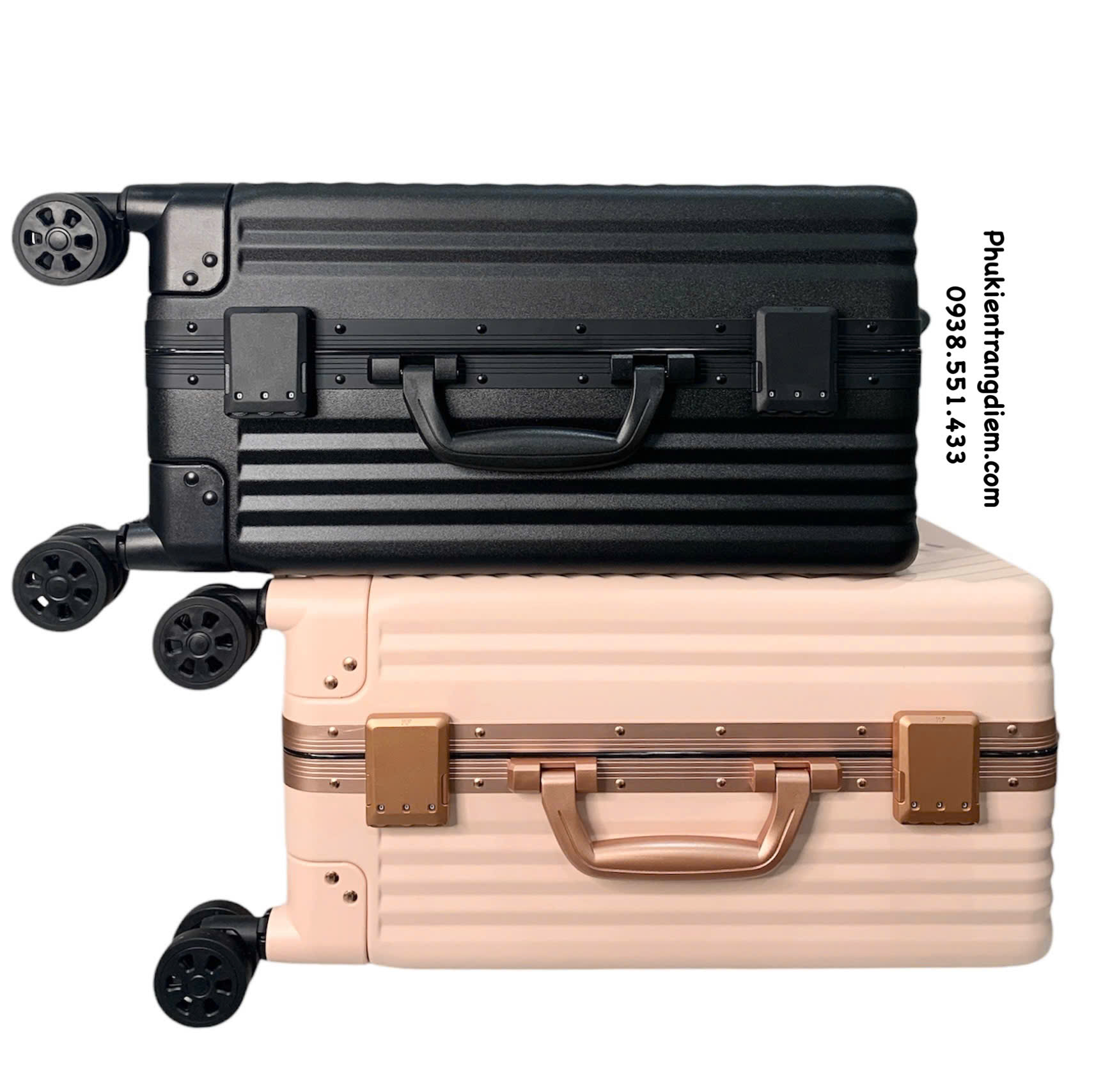 cốp kéo trang điểm dạng vali du lịch BOXSW dùng cho makeup chuyên nghiệp kèm 04 túi nhỏ trong suốt