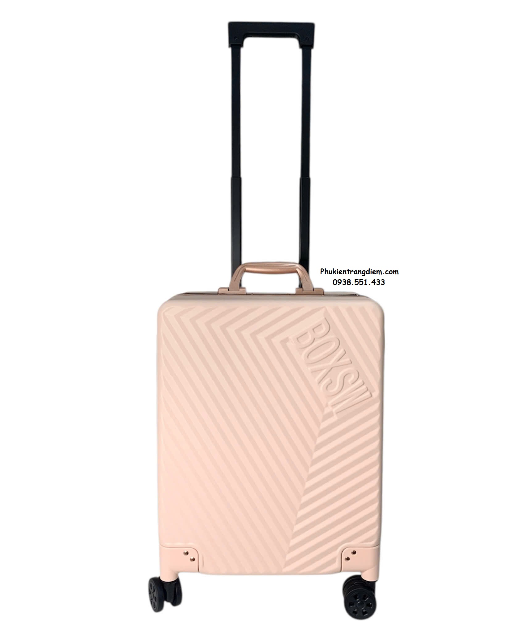 cốp kéo trang điểm dạng vali du lịch BOXSW dùng cho makeup chuyên nghiệp kèm 04 túi nhỏ trong suốt