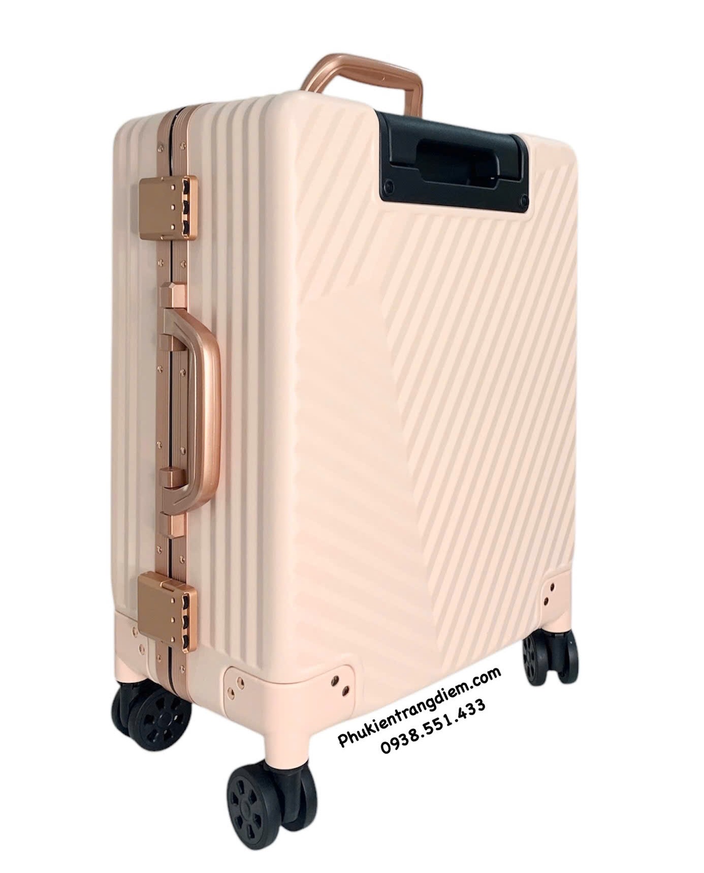 cốp kéo trang điểm dạng vali du lịch BOXSW dùng cho makeup chuyên nghiệp kèm 04 túi nhỏ trong suốt