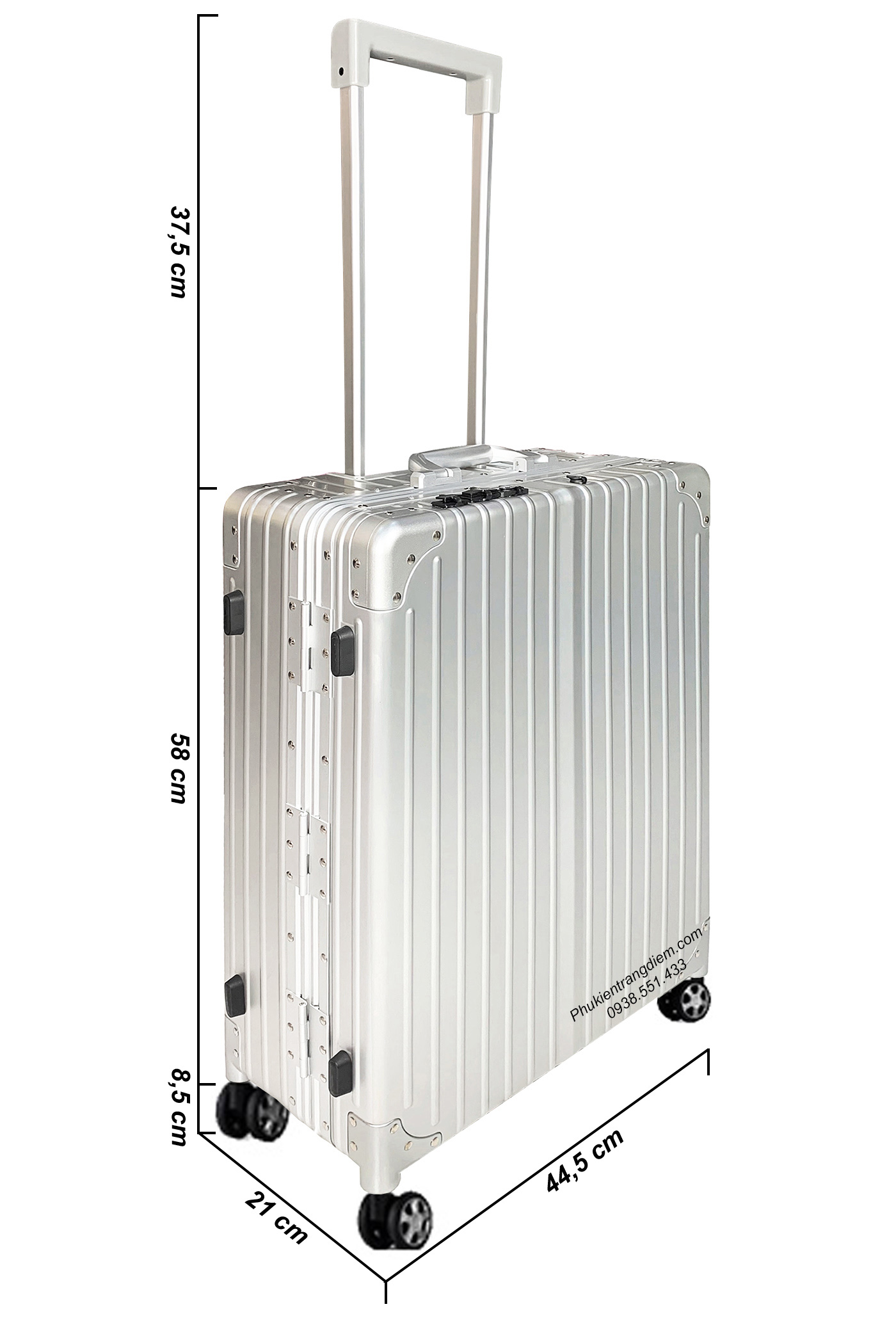 Vali thùng đựng đồ trang điểm, make up chuyên nghiệp có gương đèn LED + loa bluetooth cao cấp - full nhôm