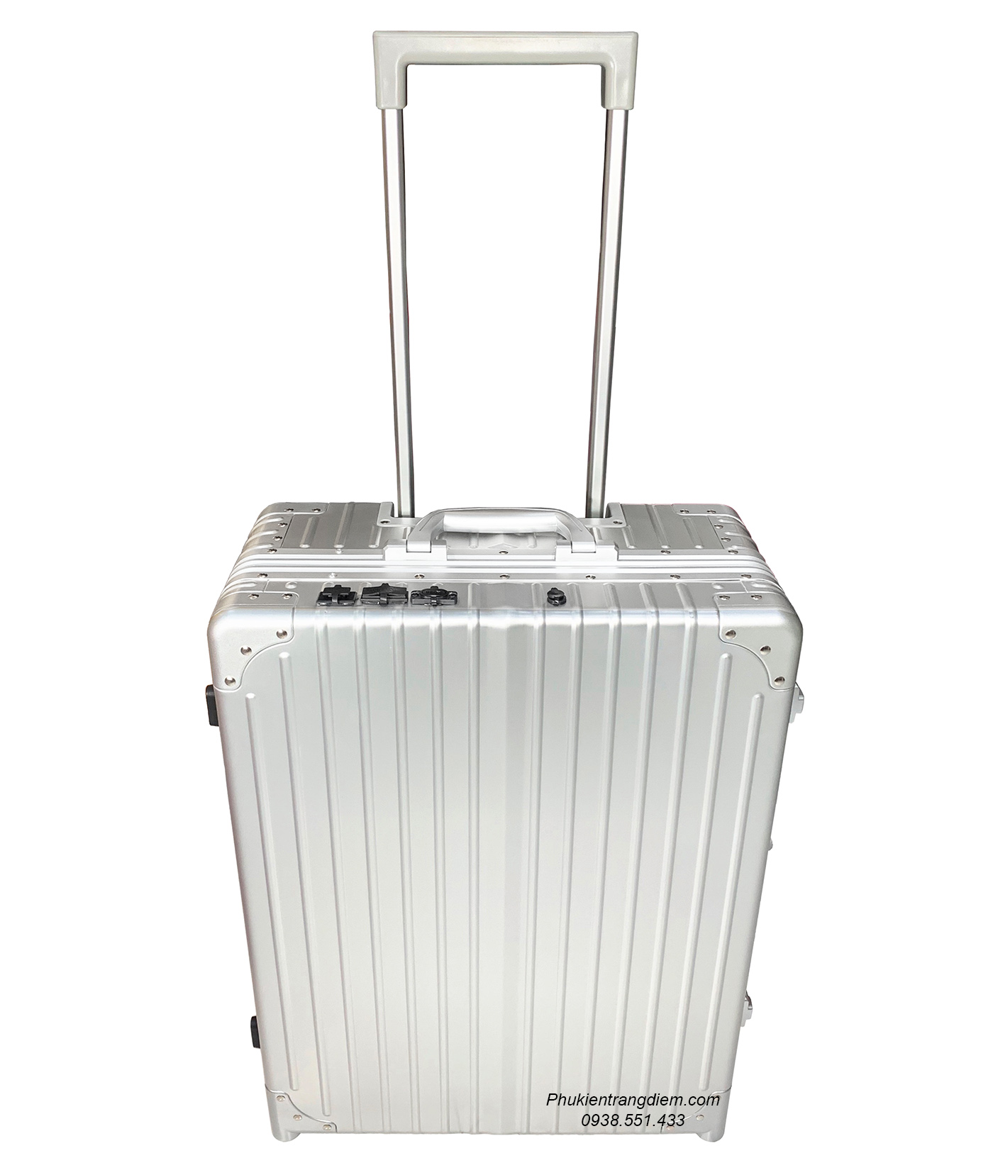 Vali thùng đựng đồ trang điểm, make up chuyên nghiệp có gương đèn LED + loa bluetooth cao cấp - full nhôm