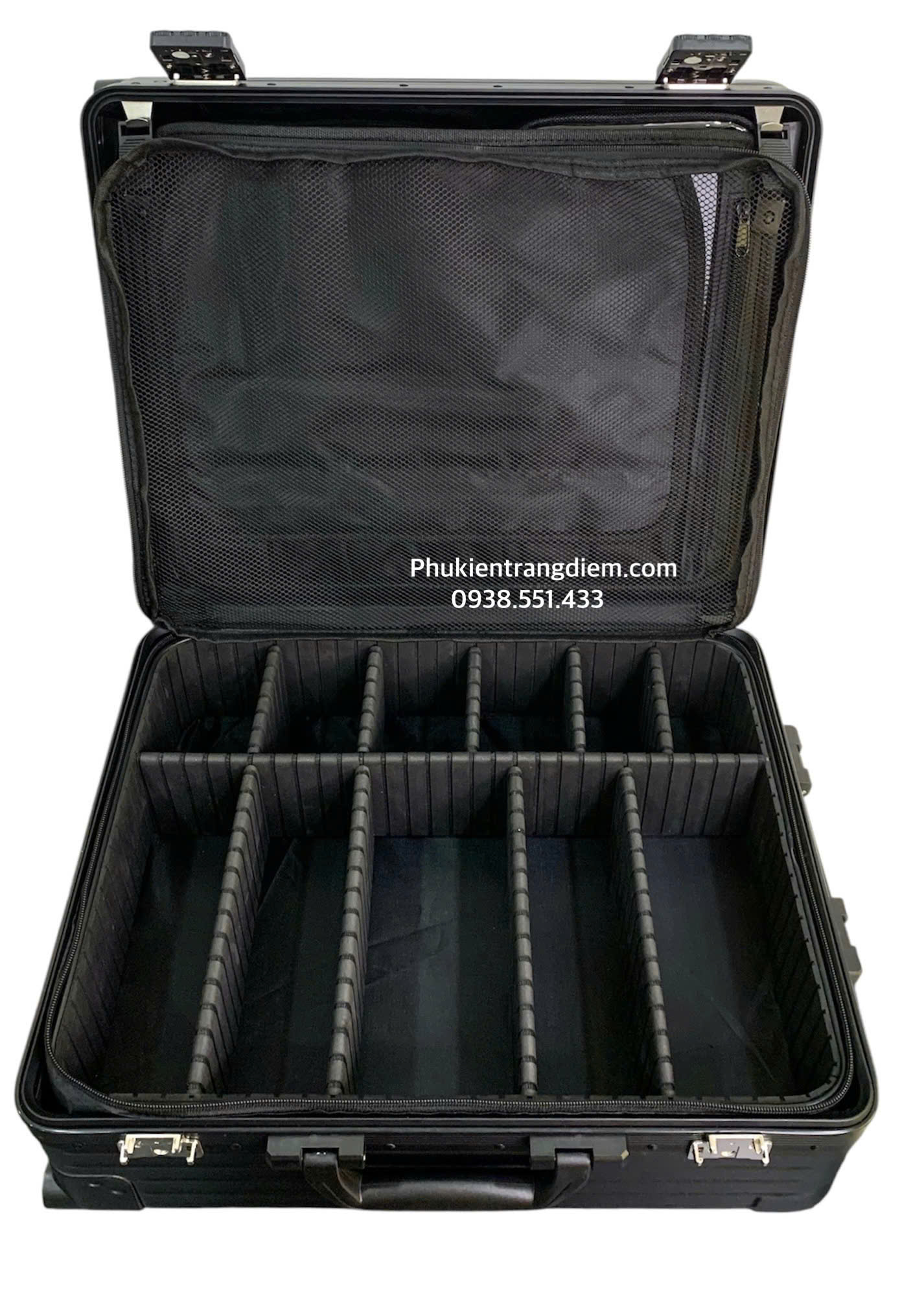 cốp vali k&eacute;o trang điểm chuy&ecirc;n nghiệp d&agrave;nh cho thợ makeup k&egrave;m 4 t&uacute;i PVC trong suốt