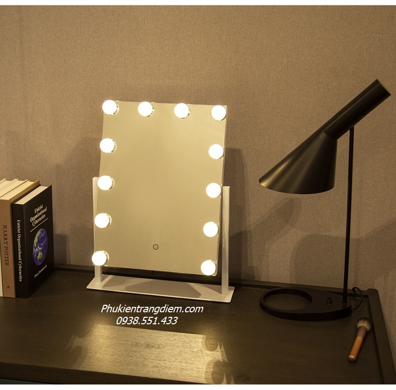 kiếng gương soi trang điểm có đèn led để bàn cỡ lớn giá rẻ