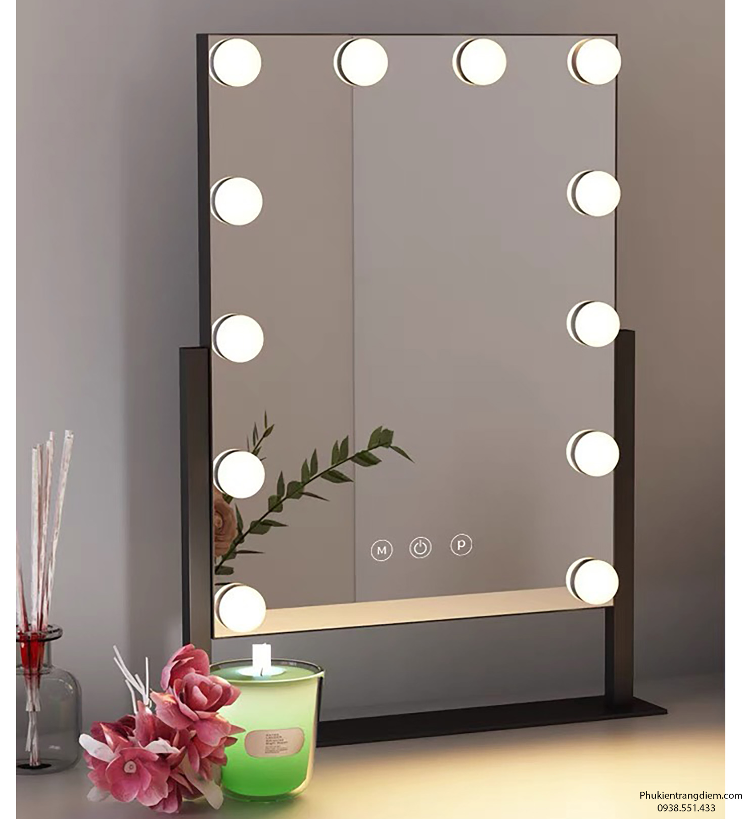 gương LED để bàn trang điểm cao cấp - xinh xắn - giá rẻ
