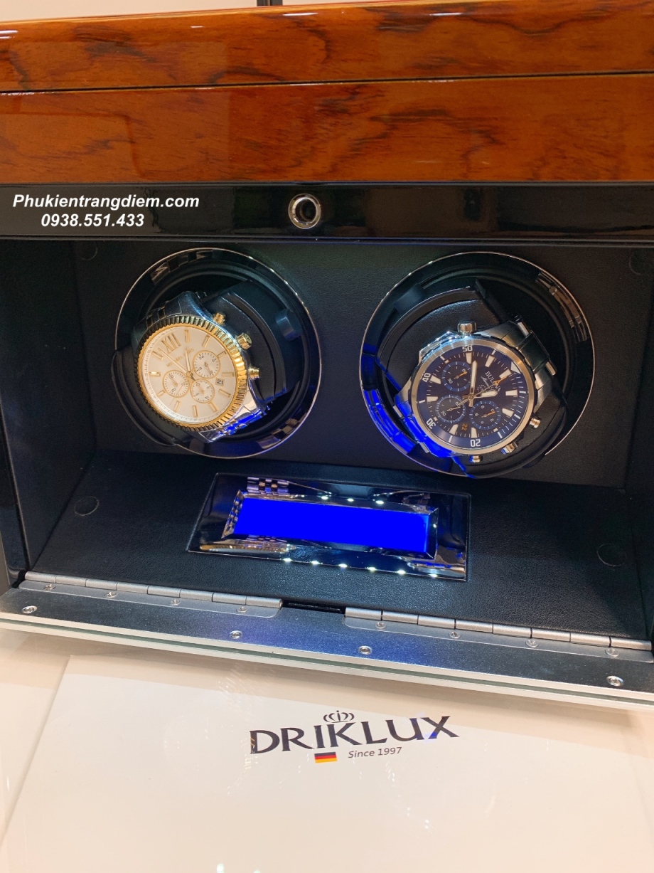 hộp đựng đồng hồ cơ 2 ngăn xoay Driklux chính hãng cao cấp