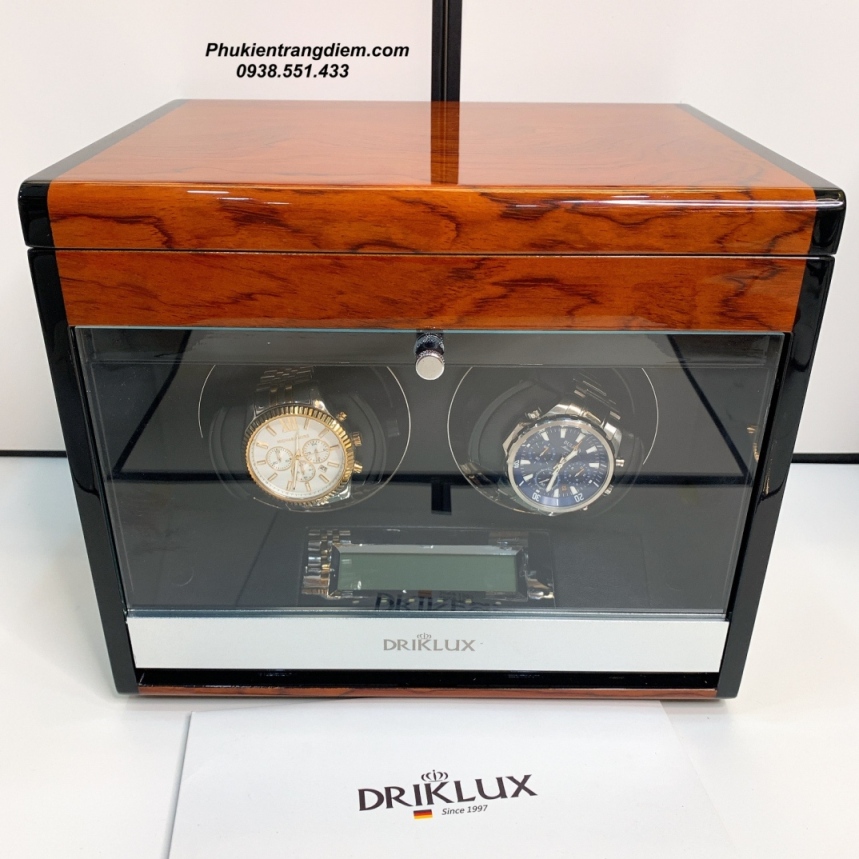 hộp đựng đồng hồ cơ 2 ngăn xoay Driklux chính hãng cao cấp
