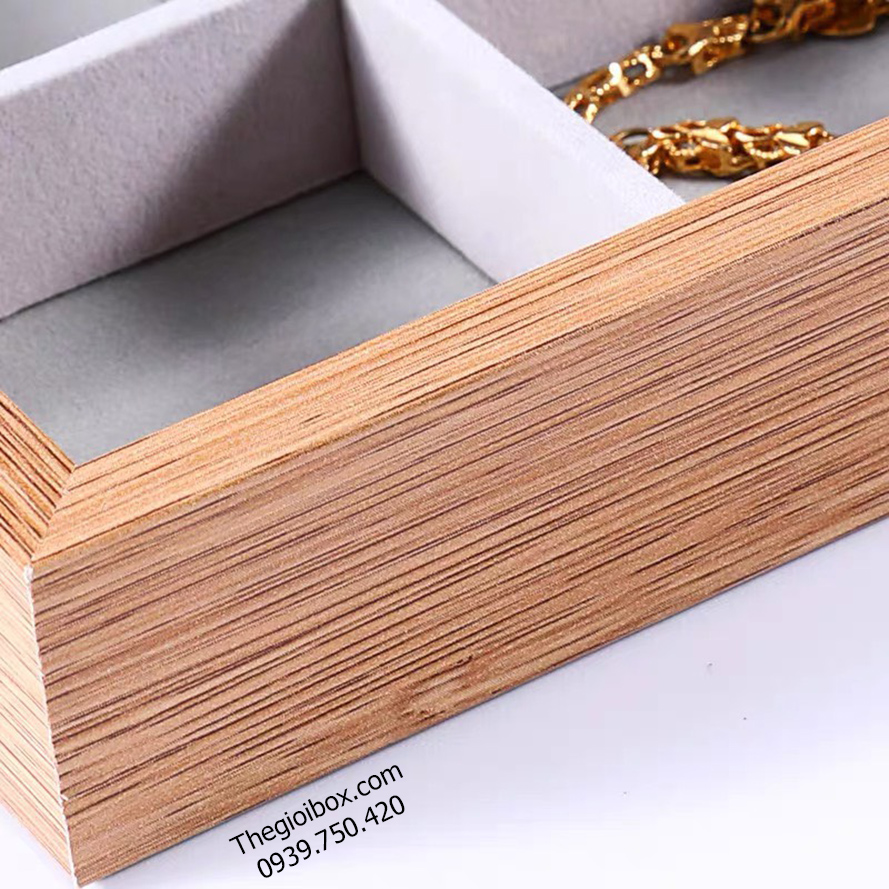 Khay đựng phụ kiện - trang sức - vòng tay 40-24-12 ô bằng gỗ