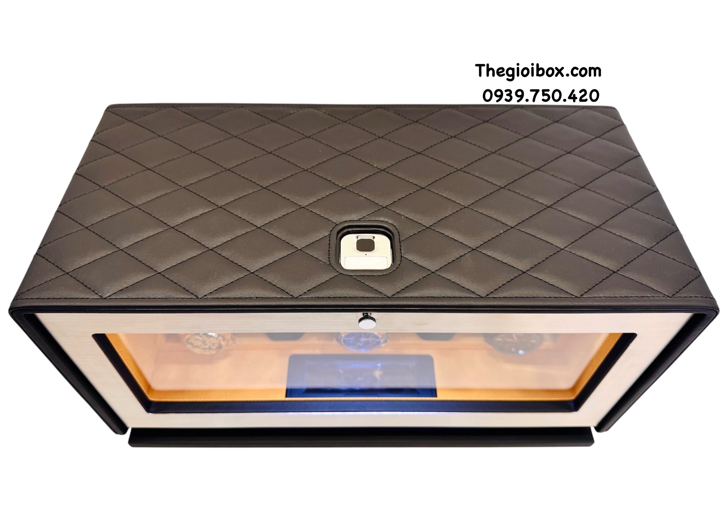 hộp xoay đồng hồ acbow cao cấp 4 xoay + 5 tĩnh kh&oacute;a v&acirc;n tay cao cấp