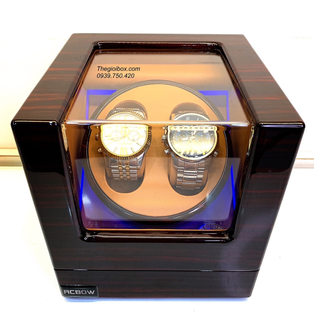 hộp xoay đồng hồ 2 cái cao cấp chính hãng ACBOW có Pin đèn LED