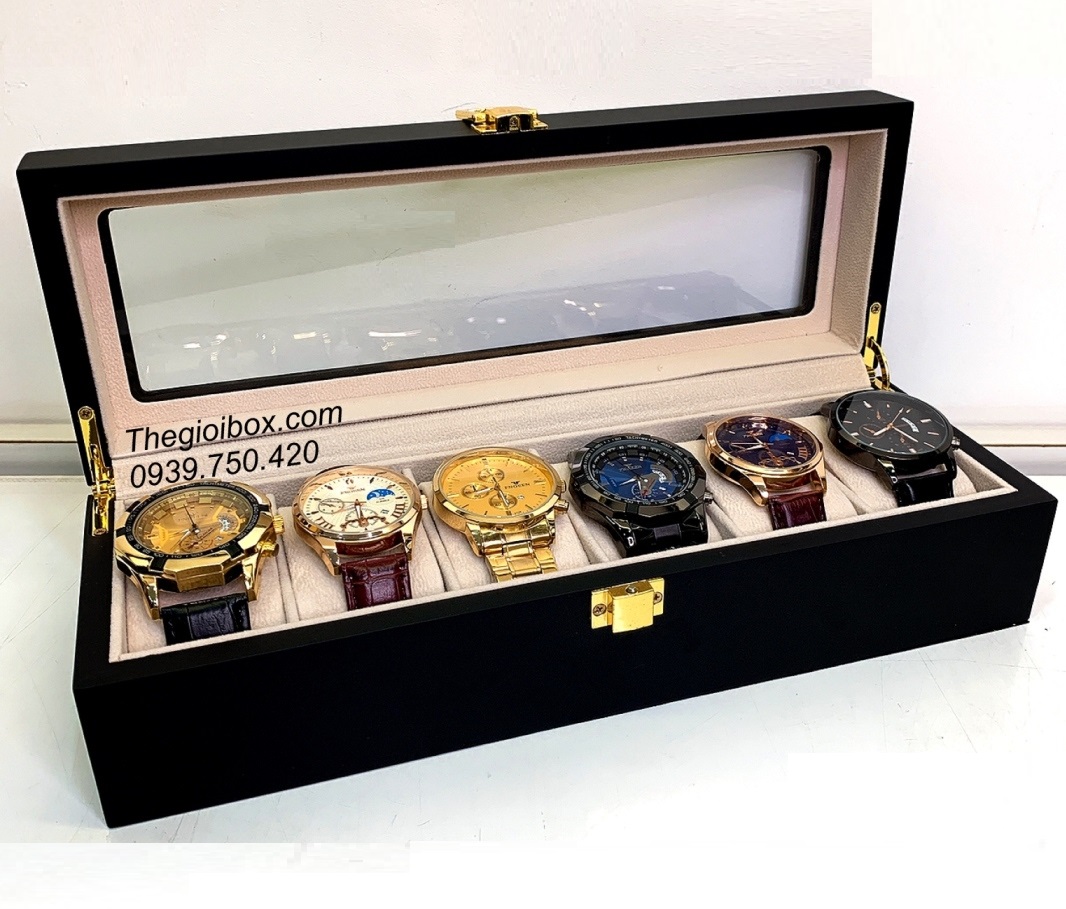 hộp đồng hồ bằng gỗ 6 chiếc cao cấp giá rẻ