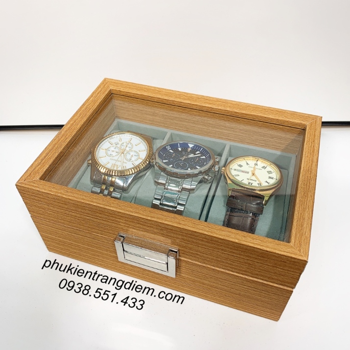 hộp đựng đồng hồ bằng gỗ 3 chiếc