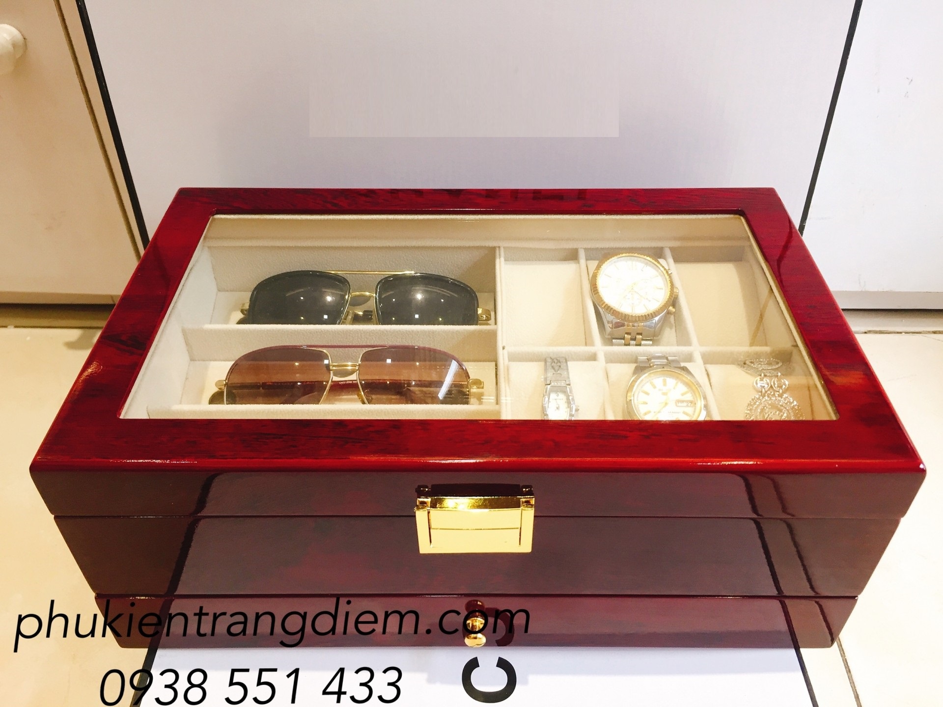 hộp gỗ đựng đồng hồ trang sức mắt kính giá rẻ tại tphcm