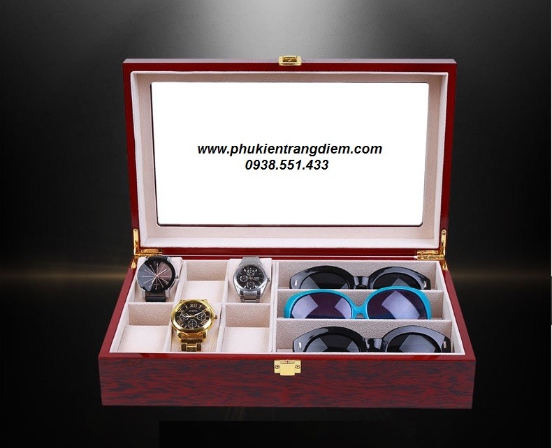 bán hộp đựng đồng hồ và mắt kính bằng gỗ