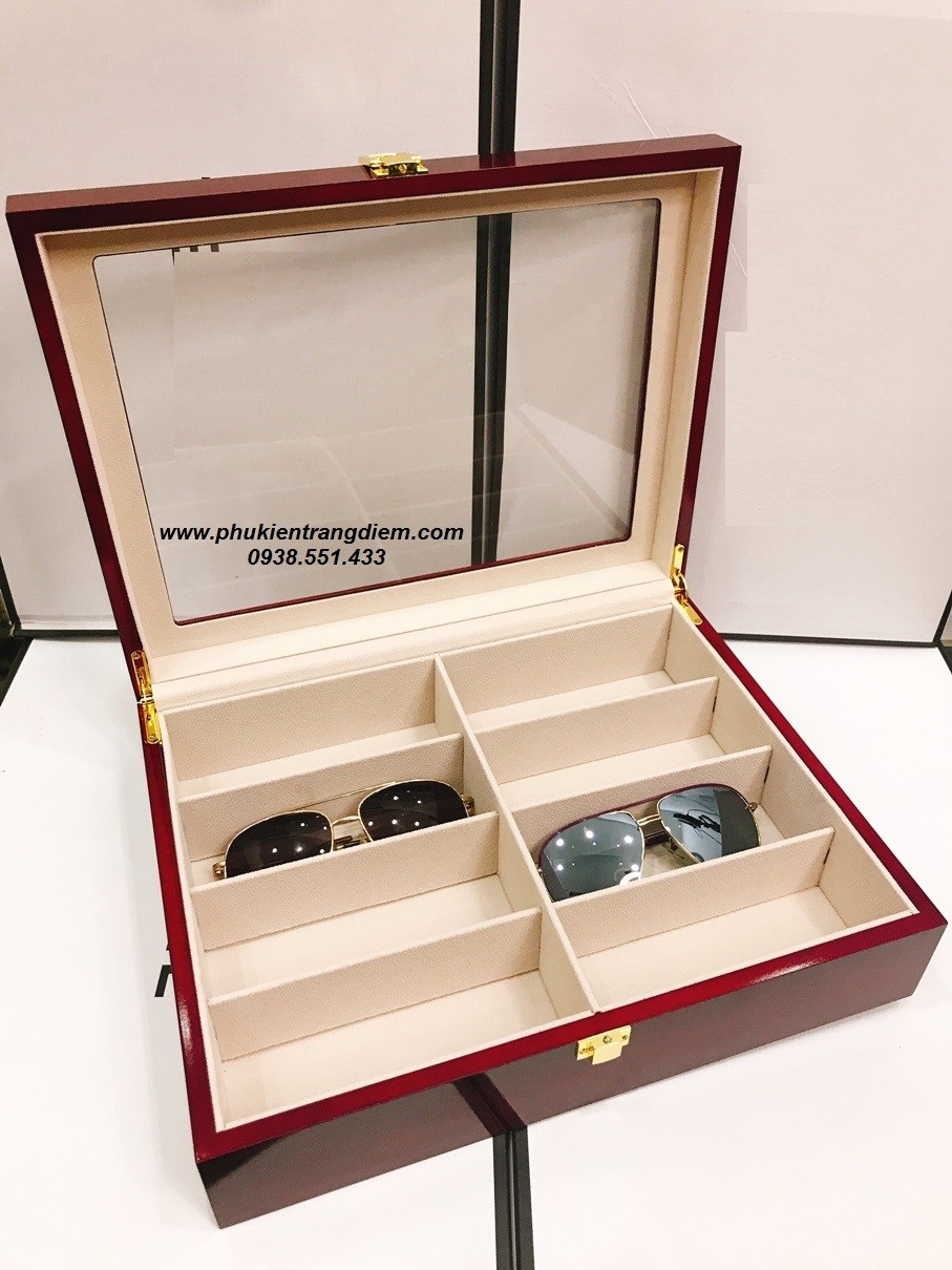 bán hộp đựng mắt kính bằng gỗ nhiều ngăn sang trọng giá rẻ